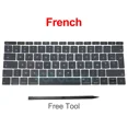 thumbnail image 1 of New Keycaps US UK Spain French Russian For Macbook Pro Retina 13" A1708 Keyboard Keys Replacement key cap 2016 2017 French, 1 of 6