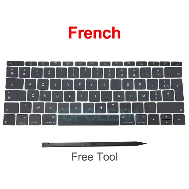 New Keycaps US UK Spain French Russian For Macbook Pro Retina 13" A1708 Keyboard Keys Replacement key cap 2016 2017 French