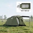thumbnail image 3 of Outsunny Camping Tent with Rainfly Waterproof for 3-4 Person, Green, 3 of 10