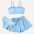 thumbnail image 2 of MIASHUI Girls Bathing Suits 3 Piece Swimsuit Summer Bikini Tankini Sets with Cover Up Short,Blue,10-12 Years, 2 of 6