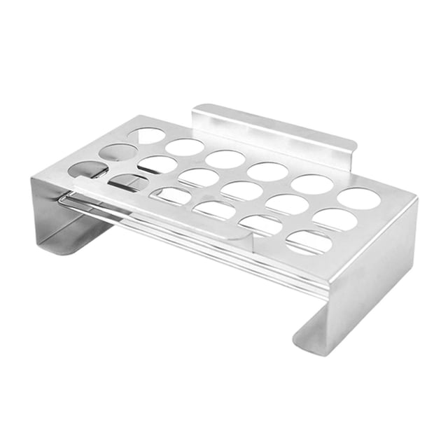 Outdoor Barbecue Grill Rack for Jalapeno Peppers Stainless Steel 18 Hole Kitchen Griller and Roaster for Outdoor Use