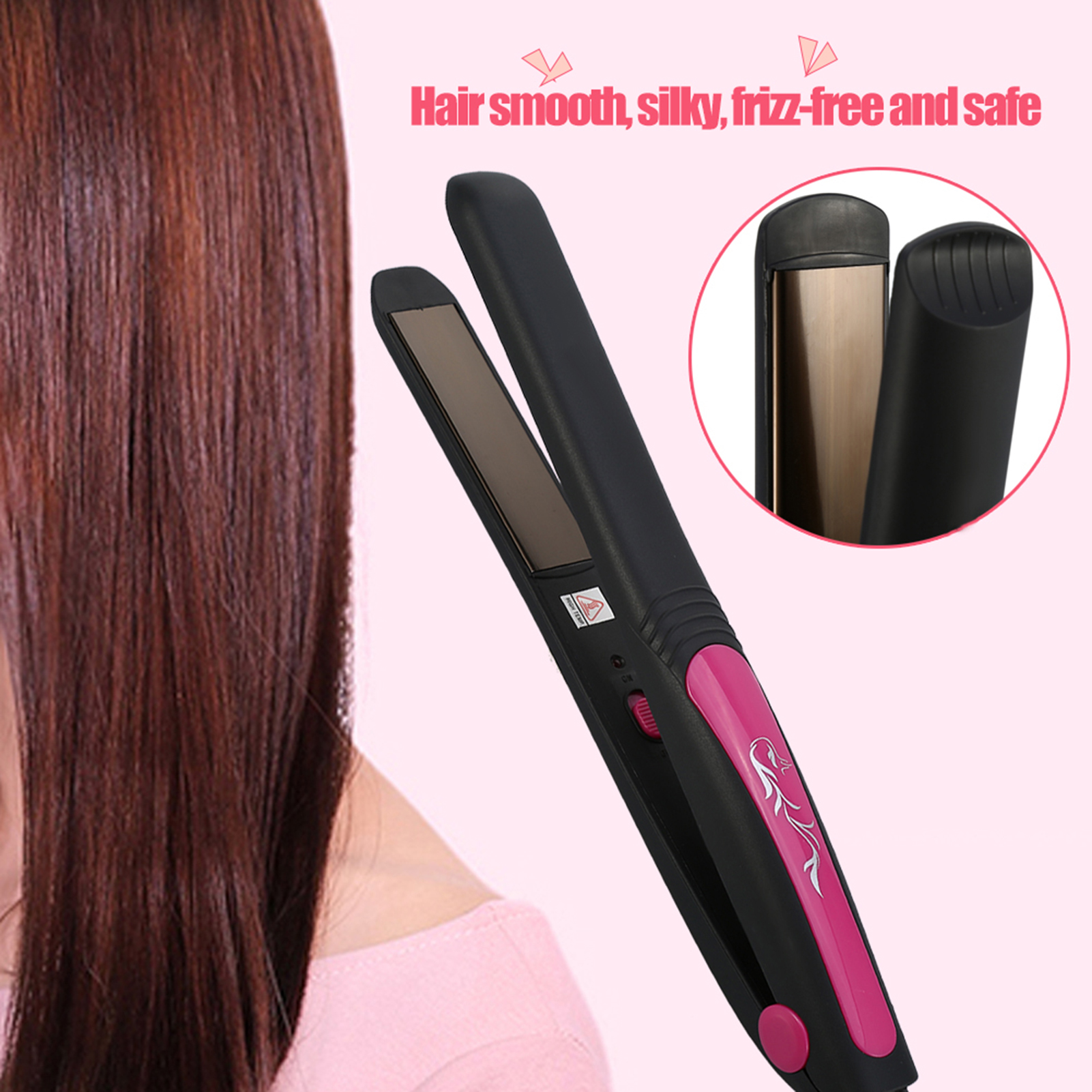 Hair Straightener,Kemei Rapid Heating Ceramic Hair Straightening Iron Electric Hair Straightening Iron Rugged and Tough