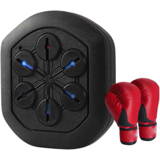 Boxing Machine Wall Mounted Boxing Workout, Smart Music Boxing Training Machine with Boxing Gloves Bluetooth Connection Indoor