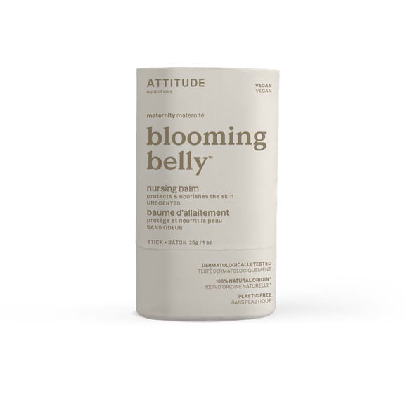 ATTITUDE Baume d'allaitement pour bébés allaités, Naturel, À base de plantes, Végan, Sans cruauté, Maternité, Sans parfum, 30 g