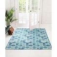 thumbnail image 4 of Outdoor Washable Lakeland Blue & Ivory 5' x 7' Area Rug, 4 of 9