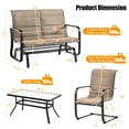 thumbnail image 3 of Costway Ensemble de Mobilier de Patio Extérieur 4 Pcs Chaises Rembourrées à Glissière Causeuse Table Basse, 3 of 8
