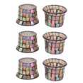thumbnail image 1 of Tealight Holder, Exquisite Candlestick Mini Flowerpot Dustproof Brown Mosaic 6Pcs  For Wedding, 1 of 8