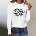thumbnail image 2 of Pisexur Hauts pour Femmes Mode d'Automne T-Shirt à Imprimé Graphique Cœur Col Rond Manches Longues Chemises pour Femmes Chic Décontracté Hauts de Sortie Confort Polyvalent Blouses Légères, 2 of 5