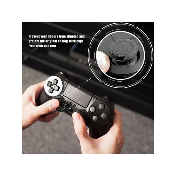 4 Pack Silicone Controller Thumb Grips For PS4 PS3 PS2 Xbox 360/ One Thumbsticks, Joysticks Cover Caps For Nin-Tendo Switch Pro Controller, Black & Wh