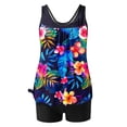 thumbnail image 3 of UPPADA Two Piece Tankini Swimsuits for Women High Waisted 2 Piece Bathing Suits Floral Print Tankini Set Tummy Control Modest Swimwear for Holiday Strapless Tankini Swimsuits for Women Multicolor,L, 3 of 6