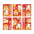 thumbnail image 2 of Abbracc 6pcs Enveloppes Rouges Chinoises Nouvel An Paquets Enveloppe de Boeuf Hongbao 2021 Ox Chinois Style6, 2 of 3