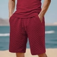 thumbnail image 2 of hotojiny Mens Athletic Shorts with Pockets Solid Drawstring Wide Leg Textured Short Pants Casual Breathable Golf Workout Beach Shorts, 2 of 6