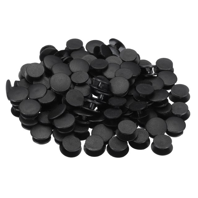 Unique Bargains Plastic Button Charm, 12 x 10mm Dia Button Accessories, Black 100 Pack
