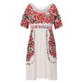 thumbnail image 4 of Pompotops Mode Femmes Casual V-Cou Fronde Floral Taille Courte Taille Moyenne Pull Princesse Robe, 4 of 8