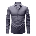 thumbnail image 2 of Dress Shirts for Men with Pocket Long Sleeve Big & Tall Tshirts Shirt Button-Down Collared Wrinkle-Free Solid Color Business Work Tops, 2 of 5