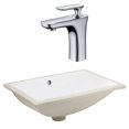 thumbnail image 1 of 20.75-in. W CSA Rectangle Bathroom Undermount Sink Set In White - Chrome Hardware AI-23098, 1 of 7