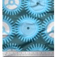 thumbnail image 1 of Soimoi Blue polyester Crepe Fabric Gear Parts Hardware Printed Craft Fabric by the Yard 42 Inch Wide, 1 of 3
