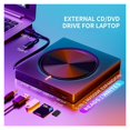 thumbnail image 2 of 6-In-1 External CD/DVD Drive Player for Laptop Portable DVD Reader Writer Drive for Laptop, 2 of 5