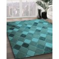 thumbnail image 3 of Ahgly Company Tapis d'Intérieur Lavables en Machine, Carrés de Transition Vert Turquoise Foncé, Carrés de 3', 3 of 7