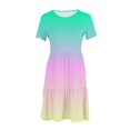 thumbnail image 4 of Amzcrzy Robes pour Femmes Robes Décontractées pour Femmes Robes d'Été Décontractées à Manches Courtes Robe T-Shirt à Étages Mini Robes avec Poches Robes Décontractées pour Femmes, 4 of 5