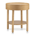 thumbnail image 1 of Bouclair Table d'Appoint Ronde en Bois Naturel avec Dessus Relevable, 1 of 10