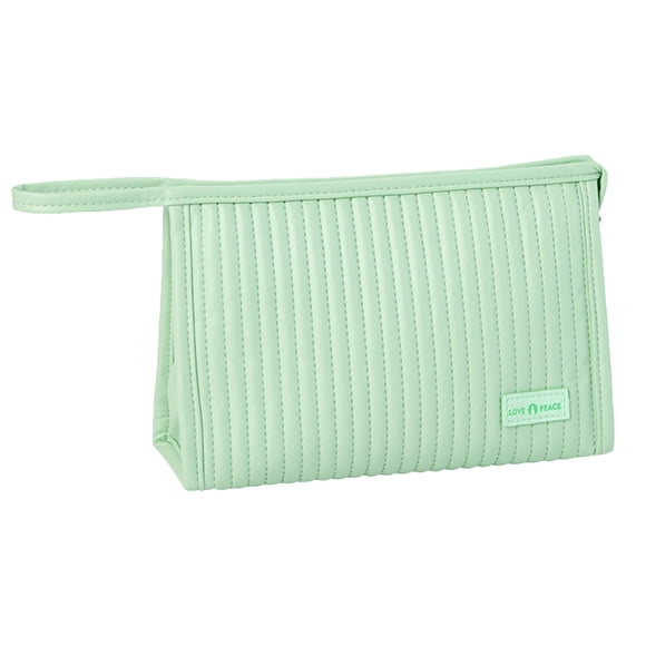Trousse Cosmétique avec Fermeture Éclair pour Femme, Trousse de Maquillage en Cuir Pu pour Sac à Main, Trousse de Maquillage de Voyage avec Poignée