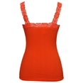thumbnail image 2 of Womens Lace Trim Camisoles - Flame, 2 of 2