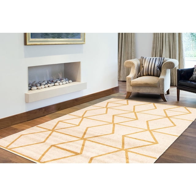ECARPET Living Room Bedroom Carpet, Geometric Indoor Area Rug Ana Collection