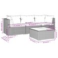 thumbnail image 4 of vidaXL 4 Piece Garden Lounge Set with Cushions Poly Rattan Brown, 4 of 5