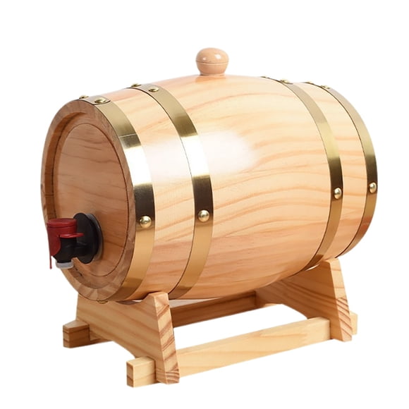Wooden Barrel Dispenser for Home Brewing – Bar for Self Serve Beer Whiskey & More – Ideal for BBQ Restaurants and Parties