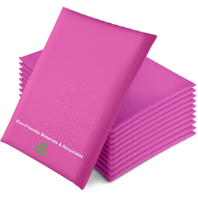 WiiGreen #2 20 PCS 9x11 Inch Poly Bubble Mailers, Padded Envelopes Bags with Peel and Seal for Gift, Packing and Shipping, Keep Safe and Protected, Pink (Usable Size: 8x11 Inch)