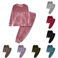 thumbnail image 1 of Yuyuzo Women Pajamas Sets Fall Winter Warm Fuzzy Long Sleeves Pullover Sweatshirts Sweatpants Loungewear Pjs Outfits, 1 of 6