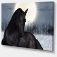 thumbnail image 2 of Cheval Noir au Clair de Lune - Impression sur Toile Animal, 2 of 3