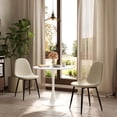 thumbnail image 3 of Homy Casa Set of 4 Modern Dining Chairs with Metal Legs and Upholstery Seats for Kitchen Café, Cream Fabric, 3 of 10