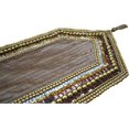 thumbnail image 1 of The HomeCentric Decorative Table Runner 14’’ x 60’’ Silk Beaded with Golden Pearls and Sequin Embroidery - Rust, Gold, Clear, 1 of 4