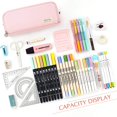 thumbnail image 2 of Trousse à Crayons Grande Capacité 3 Compartiments pour École Adolescent Fille Garçon Homme Femme (Jaune)-Rose, 2 of 7