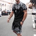 thumbnail image 5 of Hommes Imprimé Manches Courtes Décontracté Plage Manches Courtes Col Rond Blouses & Ensembles, 5 of 5