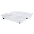 thumbnail image 2 of Rubbermaid Under the Bed Wheeled Storage Box, 68 Qt, Pack of 2, Wheeled Plastic Under Bed Storage Containers with Dual-Hinged Lids and Sturdy Wheels, Visible Organization for Tight Spaces, 2 of 15