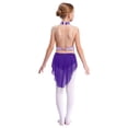 thumbnail image 2 of Jhaoyu Robe de Danse Lyrique pour Filles Robe de Ballet Enfants Sans Manches Gymnastique Justaucorps Jupe Haute Basse Violette 12, 2 of 7