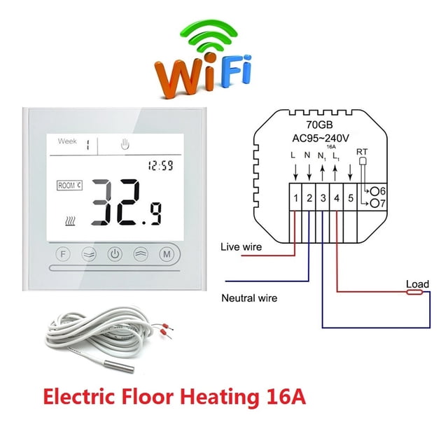 Home Smart Intelligent WiFi Thermostat Room Electric Water Gas Boiler Floor Heating Temperature Controller ,Easy to Install