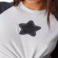 thumbnail image 3 of Women‘s Casual Basic Vintage Star Pattern Short Sleeves Slim Fit Crop Tops T-Shirts, 3 of 5