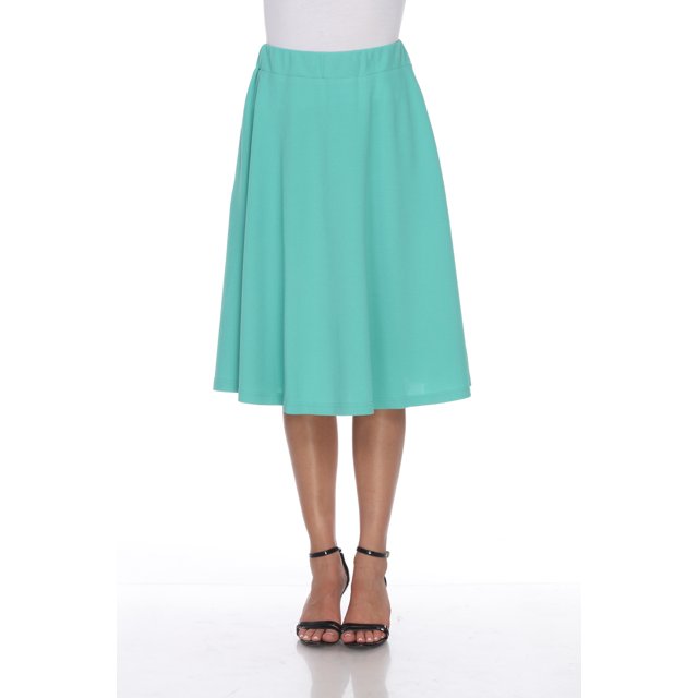 White Mark Women's Mid Length Fit and Flare Skirt