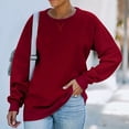 thumbnail image 1 of zanvin T-shirt Ample pour Femme Blouse à Manches Longues Col Rond Hauts Décontractés Chandail, 1 of 4