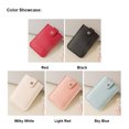 thumbnail image 3 of Card Stackable Pull-Out Card Holder Multi-Card Slots Credit Card Holder PU Leather Pocket Business Card Holder with Snap Buttons, 3 of 7
