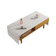 thumbnail image 2 of maskred Nappe en Coton et Lin avec Poche de Rangement Latérale, Résistante aux Taches, Napperons, Tapis de Bureau, Franges, Nappe de Jardin, Beige Café 50*145cm, 2 of 6