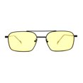 thumbnail image 1 of Mens Old School Double Bridge Narrow Rectangle Metal Rim Sunglasses Black Yellow, 1 of 4