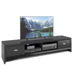 CorLiving Lakewood Modern Black Engineered Wood TV Stand with Drawers for TVs up to 85"