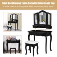 thumbnail image 4 of Gymax Bathroom Vanity Jewelry Makeup Dressing Table Set With Stool 4 Drawer Folding Mirror Black, 4 of 8