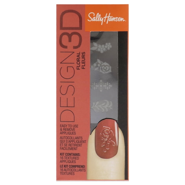 Autocollant pour Ongles 3D Design - 320 Floral par Sally Hansen pour Femmes - Autocollant 16 Pcs
