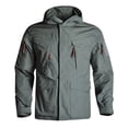 thumbnail image 1 of Pisexur Veste Coupe-Vent pour Homme Mode Décontractée Couleur Unie Coupe-Vent Chaude Veste à Manches Longues à Capuche Manteau Décontracté de Randonnée pour Homme Imperméable Veste pour Homme, 1 of 4